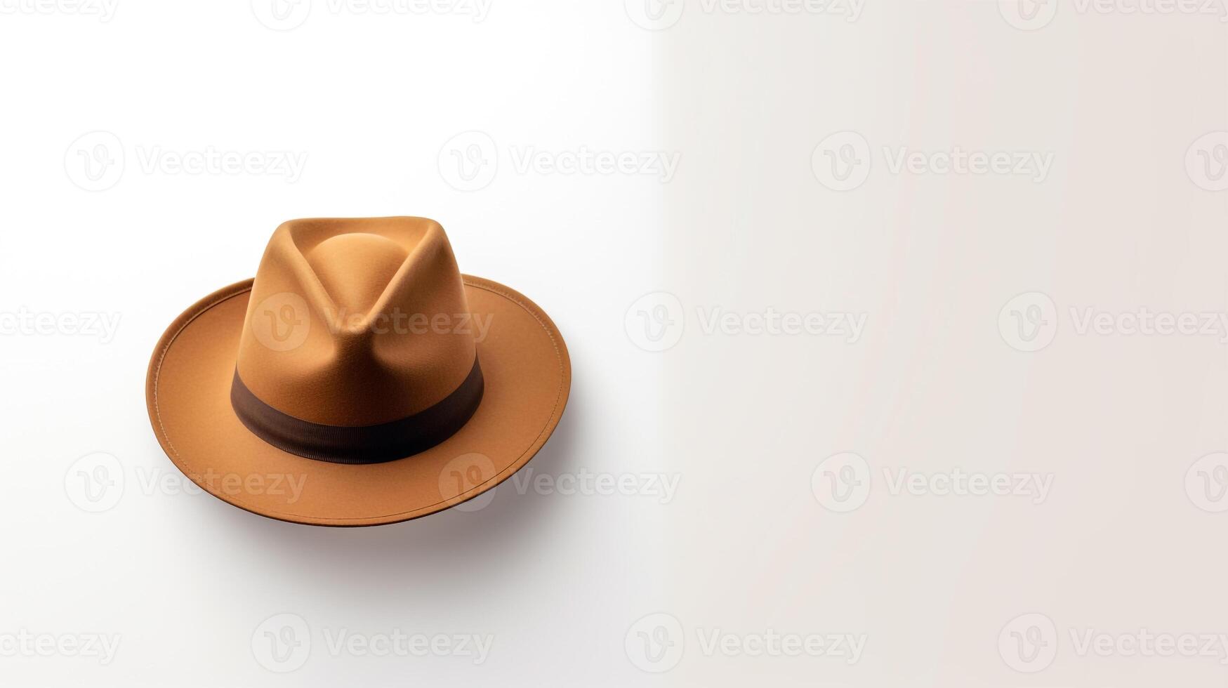 AI generated Photo of Tan Trilby Hat isolated on white background. AI Generated