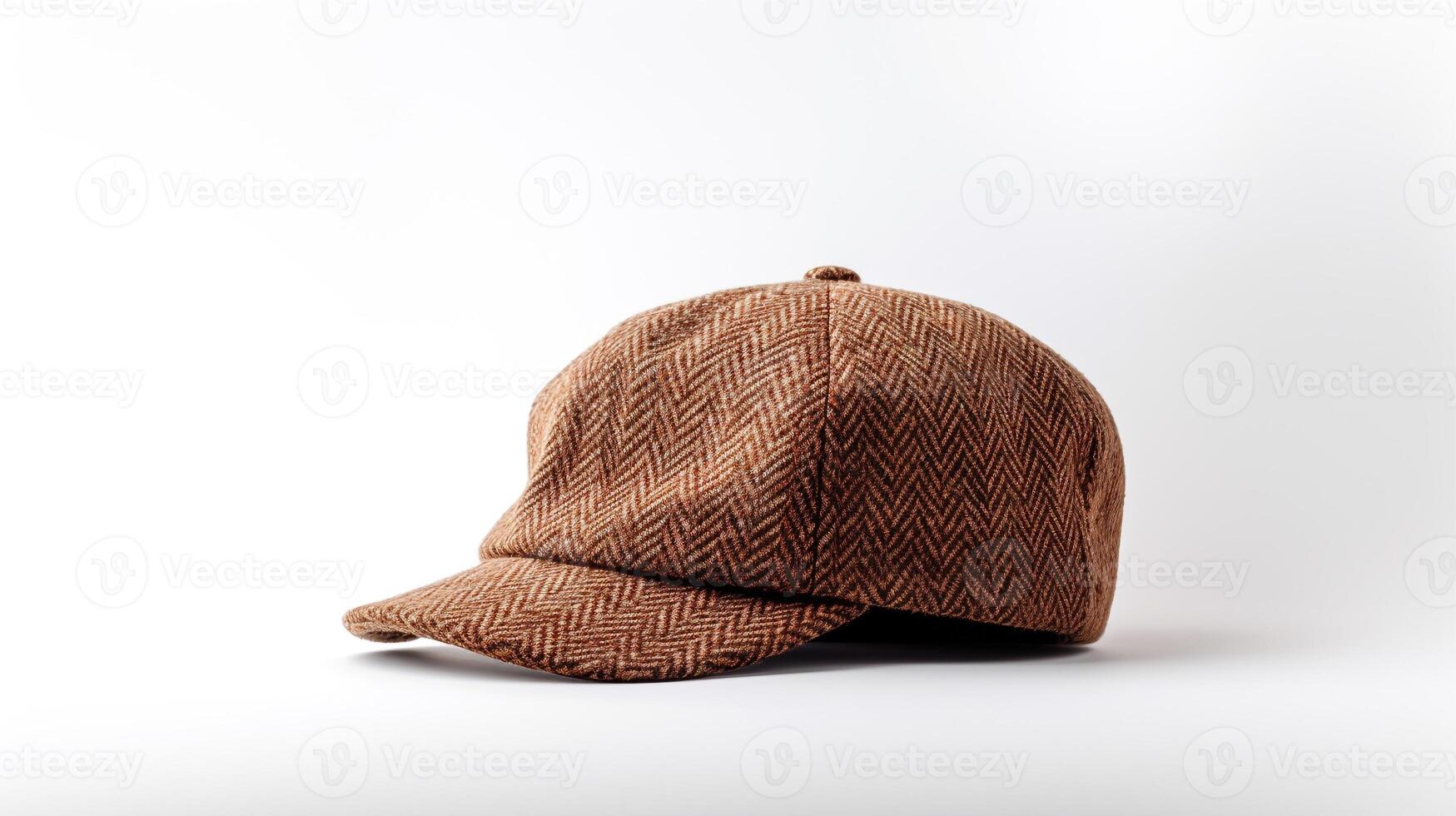 ai generado foto de tweed vendedor de periódicos gorra aislado en blanco antecedentes. ai generado