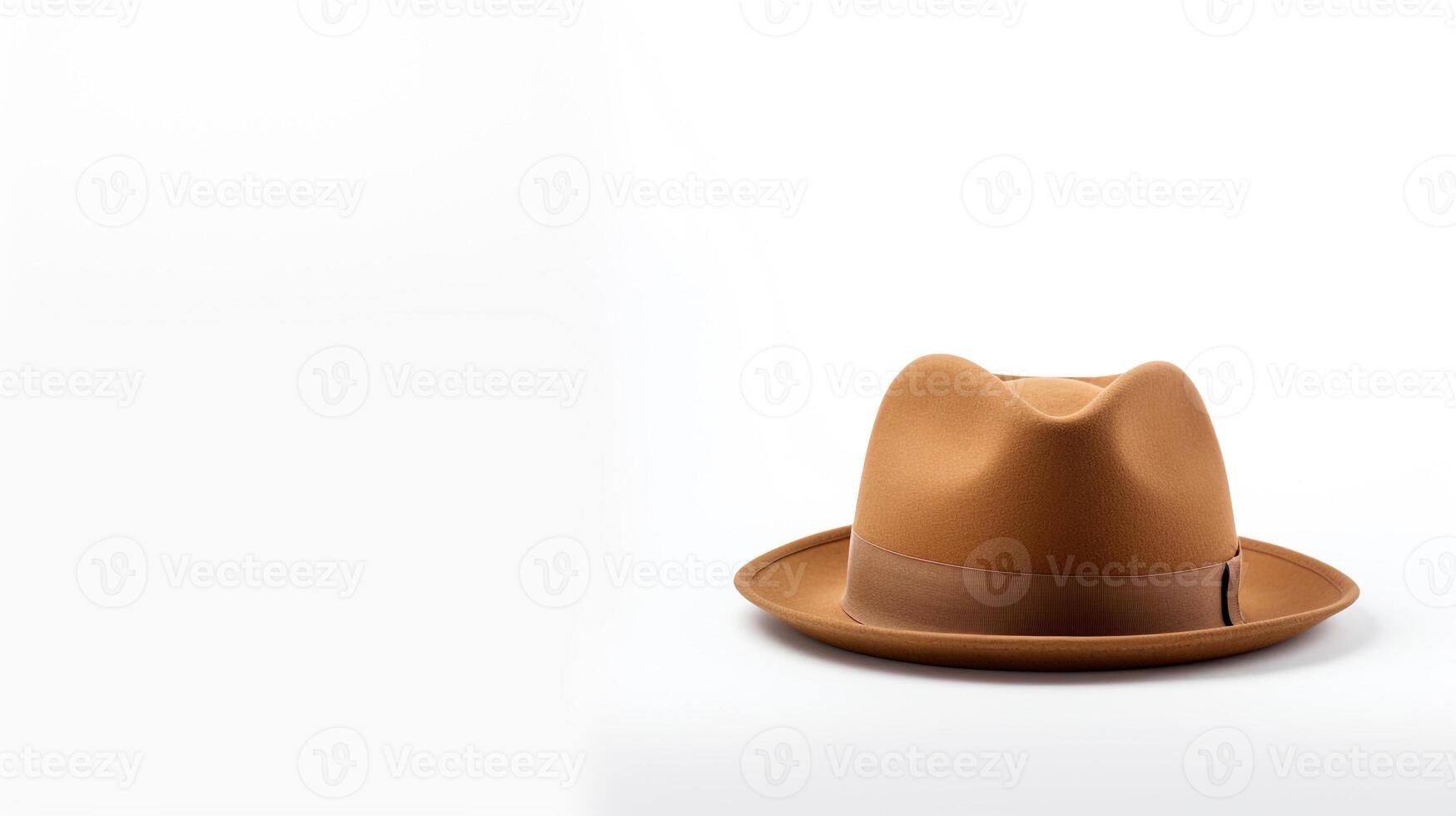 AI generated Photo of Tan Trilby Hat isolated on white background. AI Generated