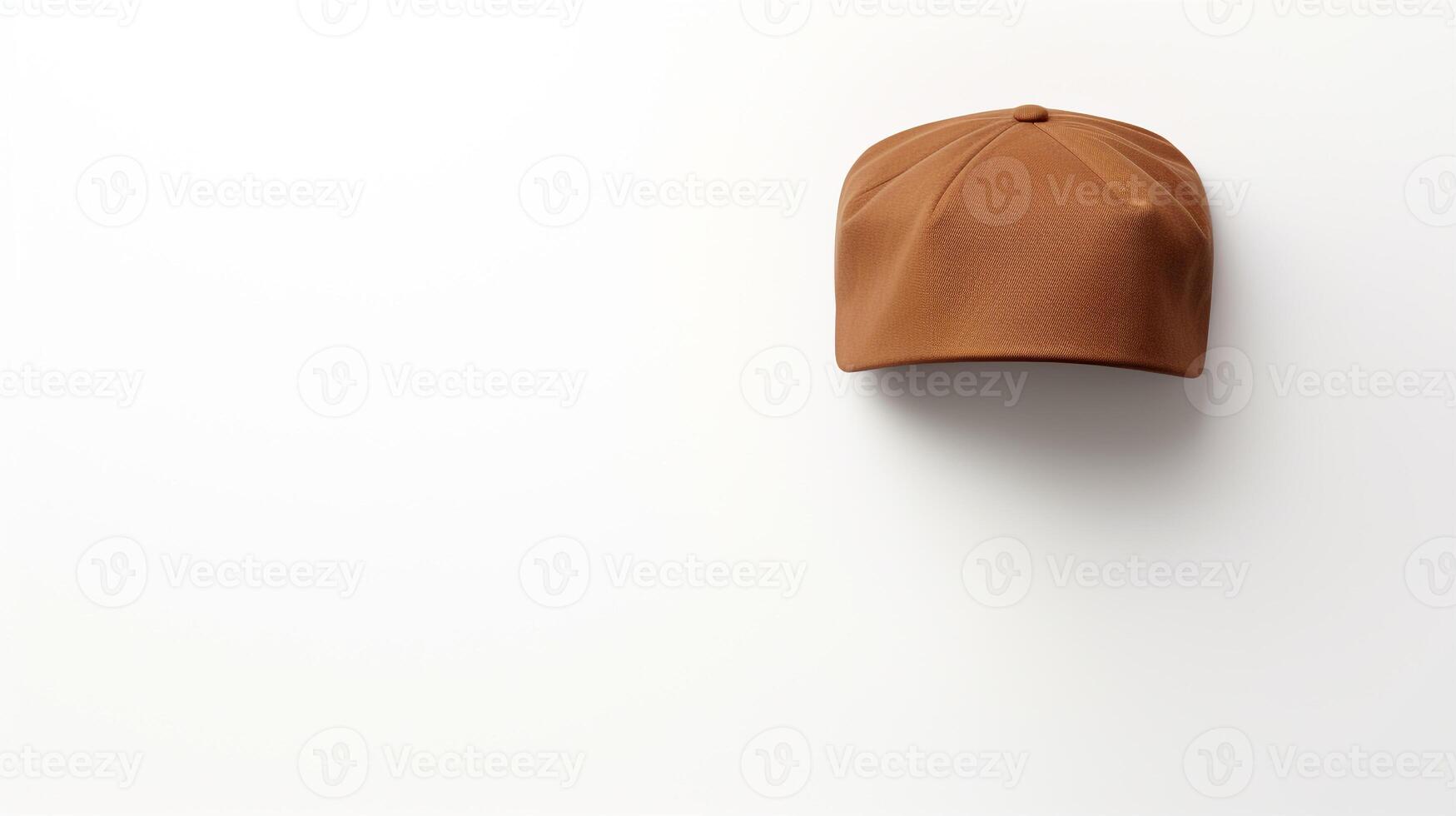 AI generated Photo of Tan Flat Cap isolated on white background. AI Generated