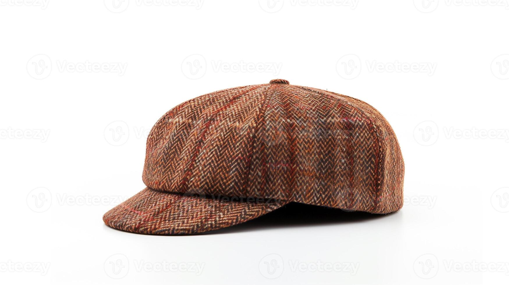 AI generated Photo of Tweed Newsboy Cap isolated on white background. AI Generated