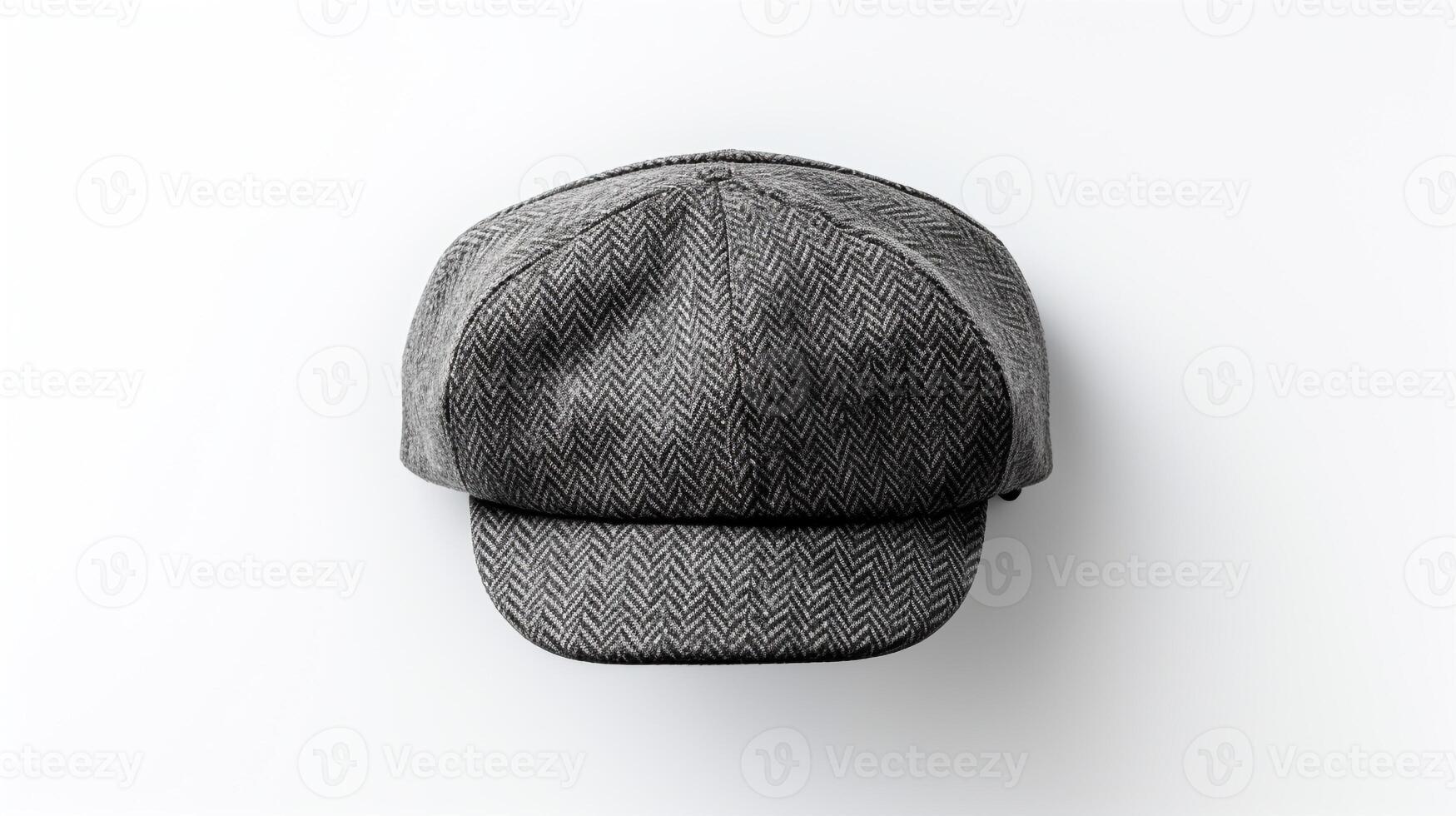 AI generated Photo of Tweed Newsboy Cap isolated on white background. AI Generated