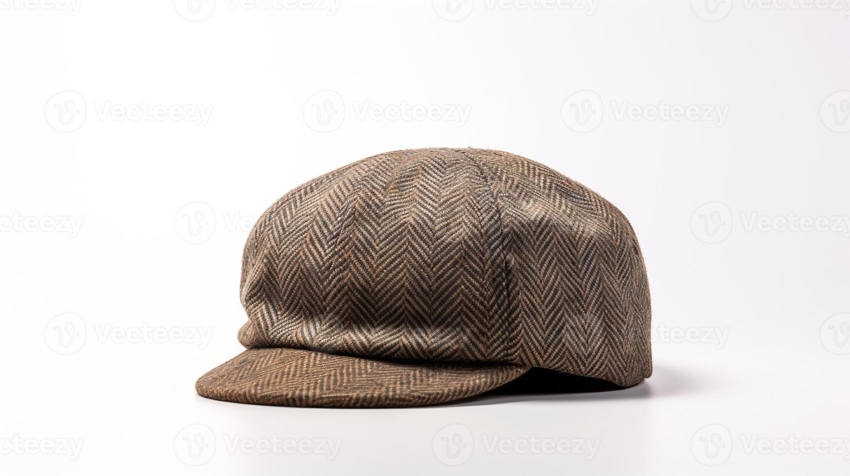 AI generated Photo of Tweed Newsboy Cap isolated on white background. AI Generated