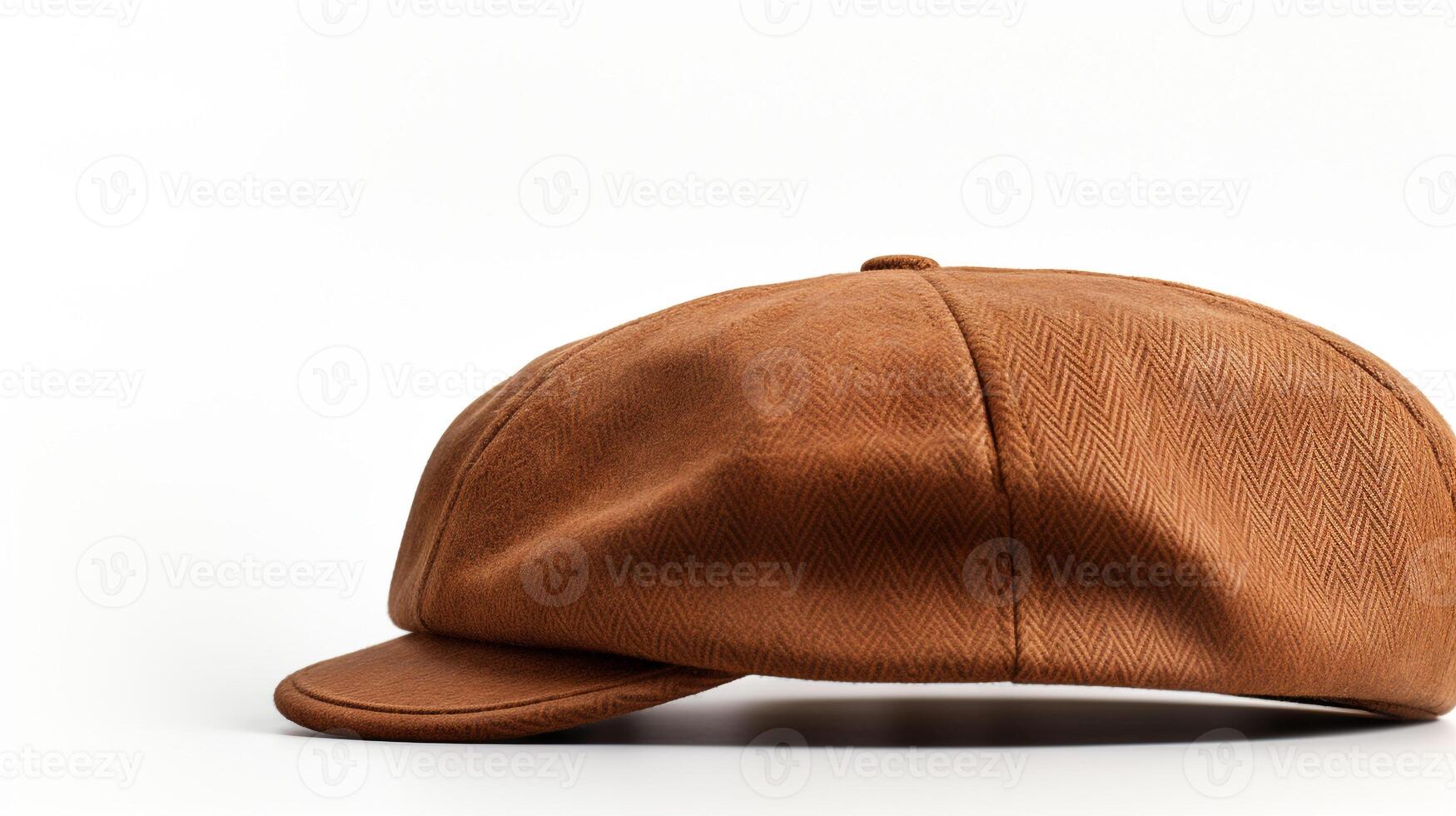 ai generado foto de bronceado vendedor de periódicos gorra aislado en blanco antecedentes. ai generado