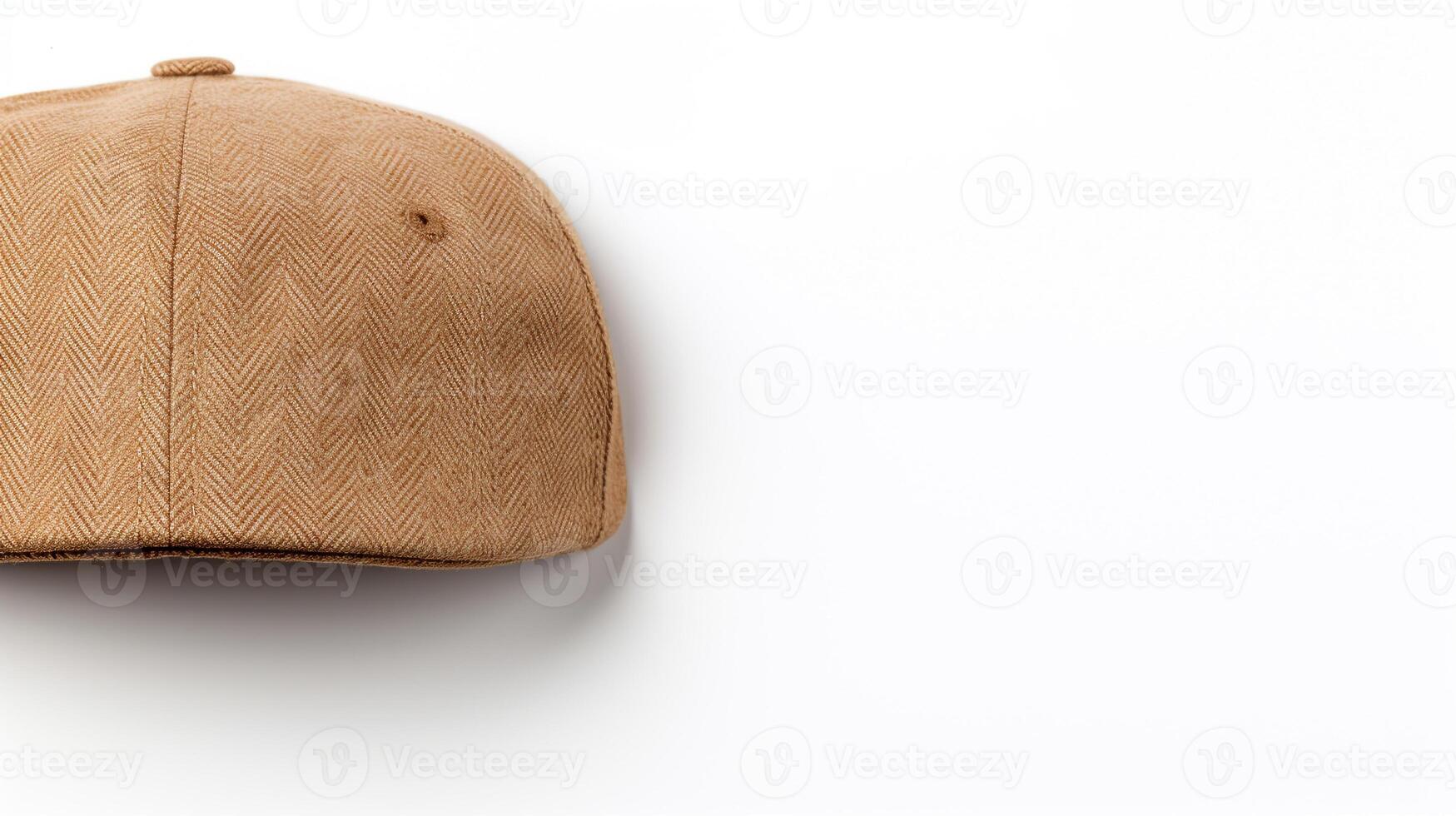 AI generated Photo of Tan Flat Cap isolated on white background. AI Generated