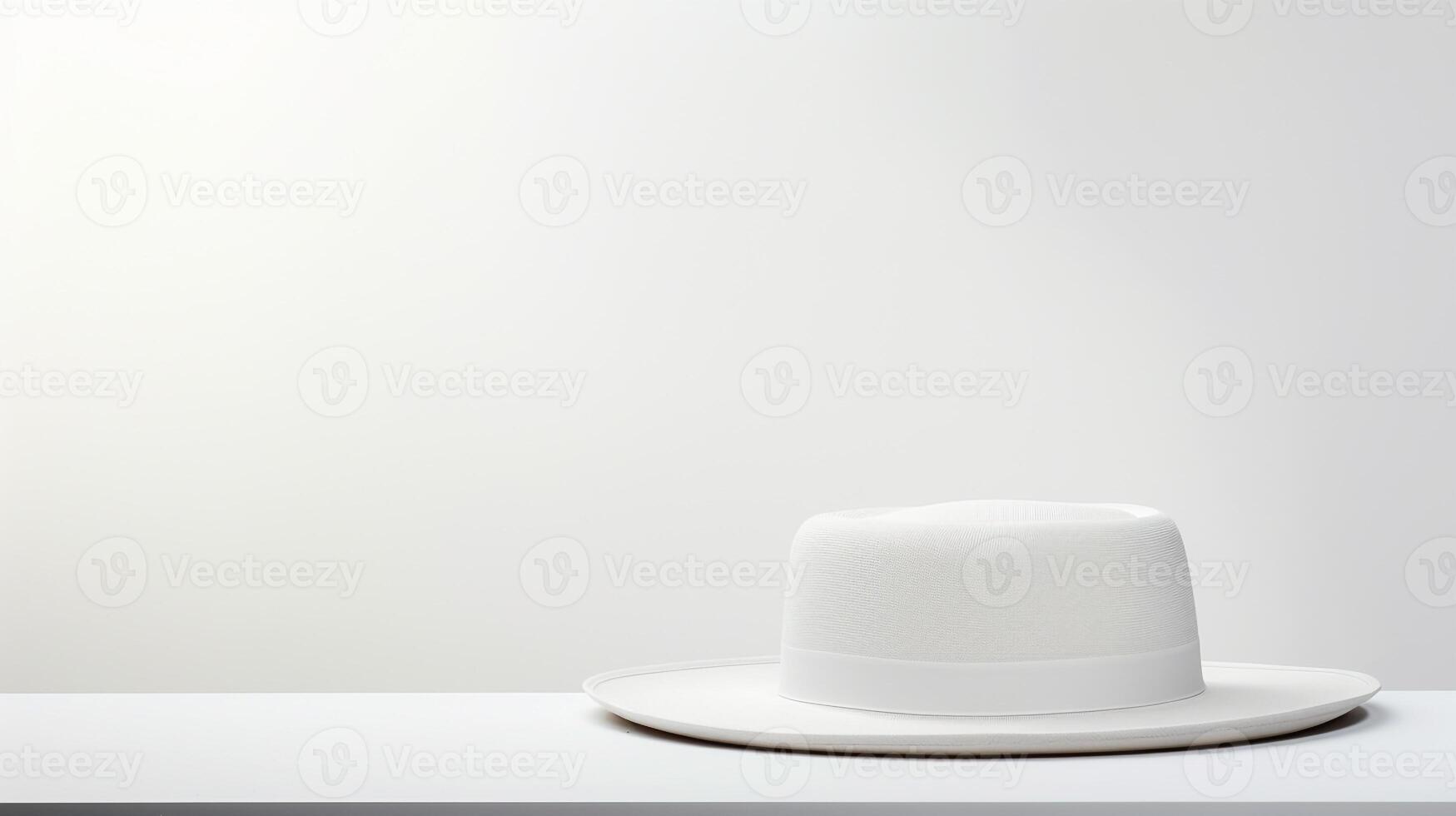 ai generado foto de blanco canotié sombrero aislado en blanco antecedentes. ai generado