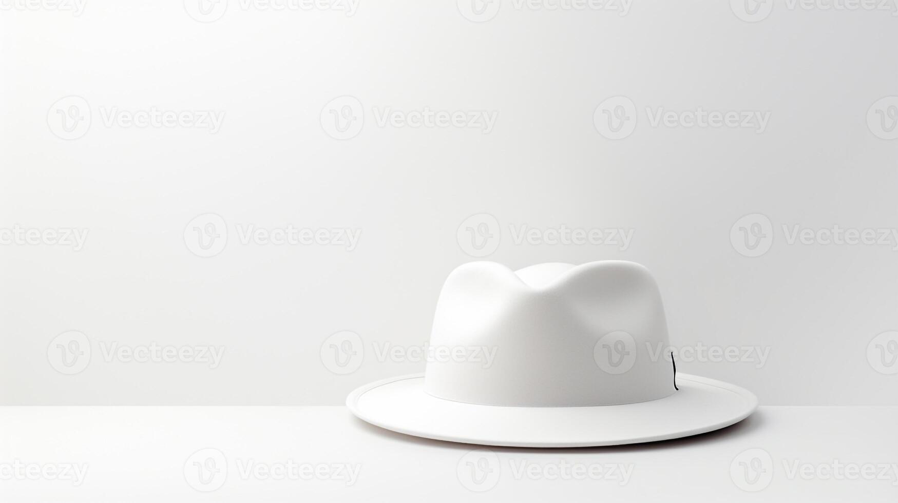 AI generated Photo of White Fedora Hat isolated on white background. AI Generated