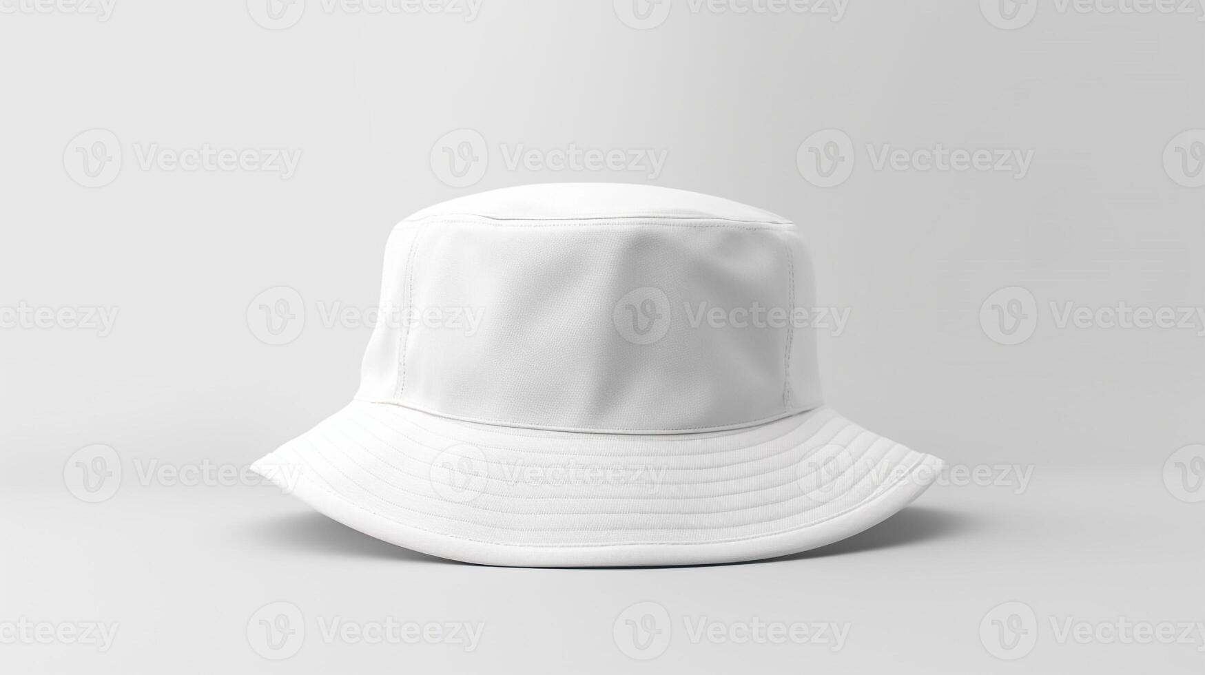 AI generated Photo of White Bucket Hat isolated on white background. AI Generated