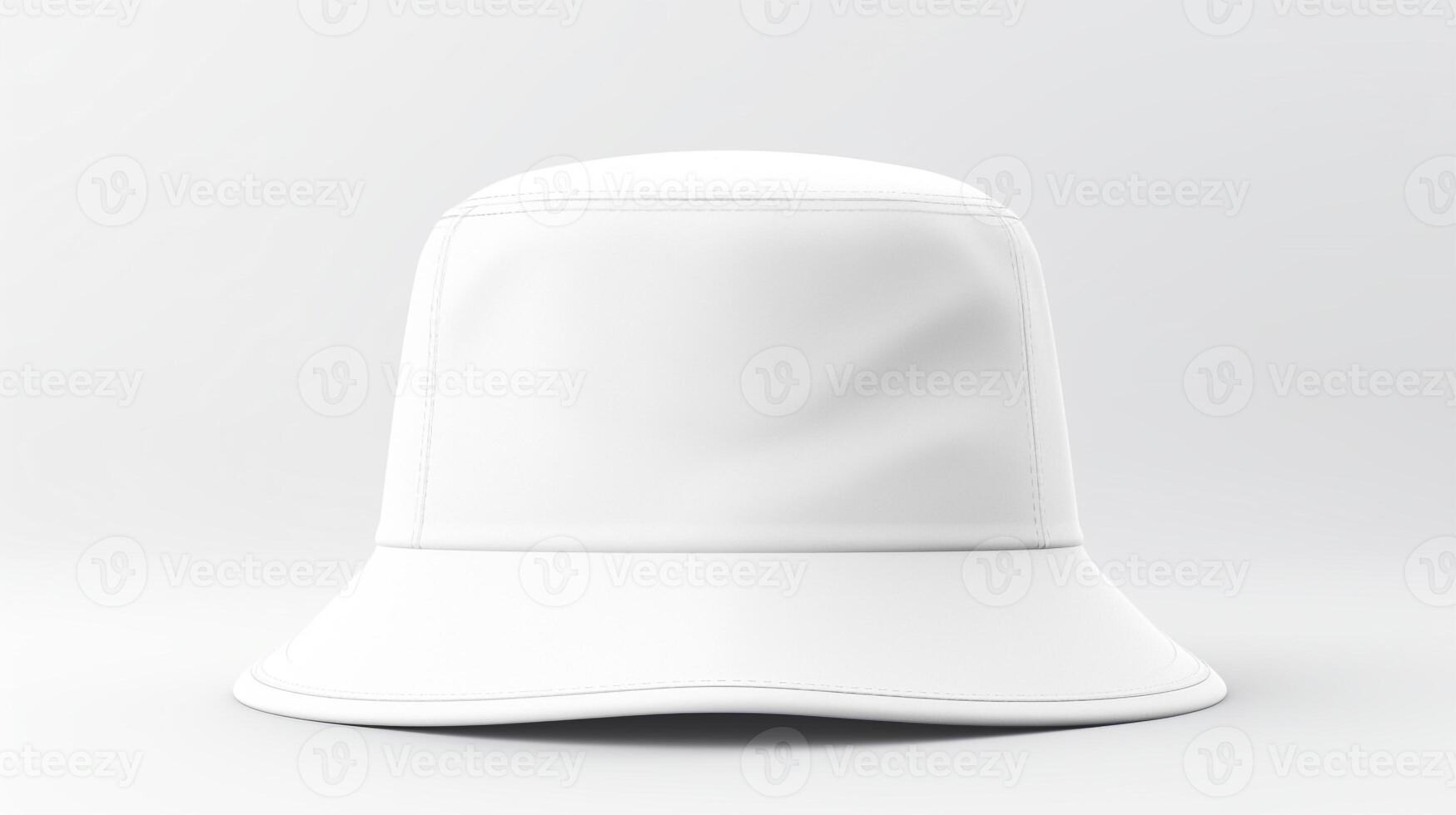 AI generated Photo of White Bucket Hat isolated on white background. AI Generated