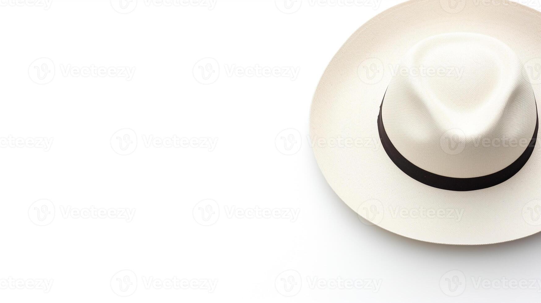 AI generated Photo of White Panama Hat isolated on white background. AI Generated