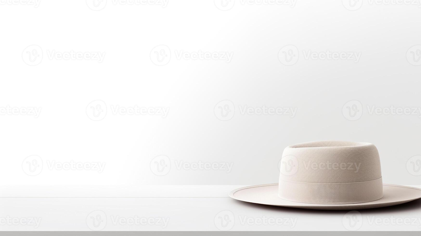 AI generated Photo of White Boater Hat isolated on white background. AI Generated