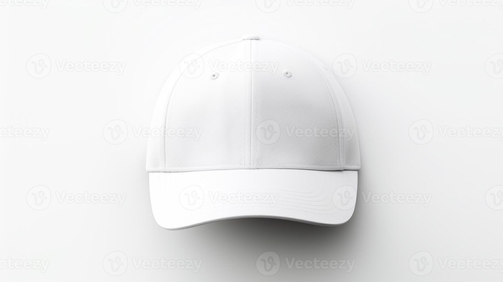AI generated Photo of White Fitted Cap isolated on white background. AI Generated