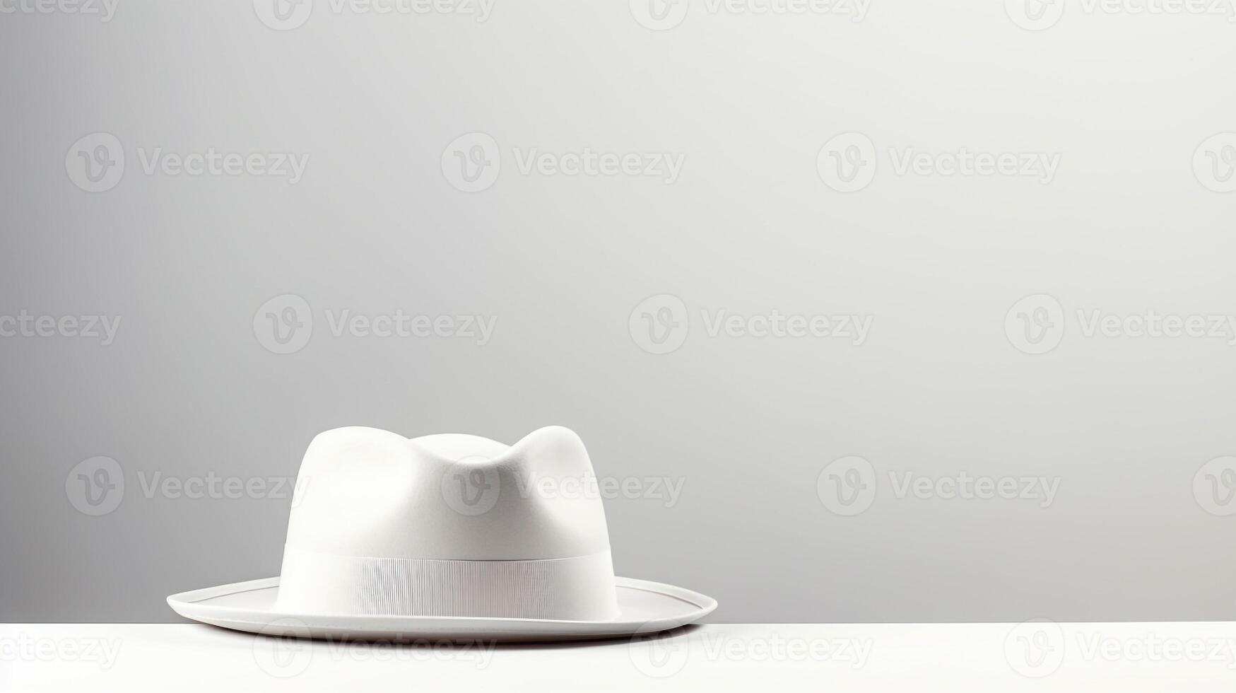 AI generated Photo of White Fedora Hat isolated on white background. AI Generated