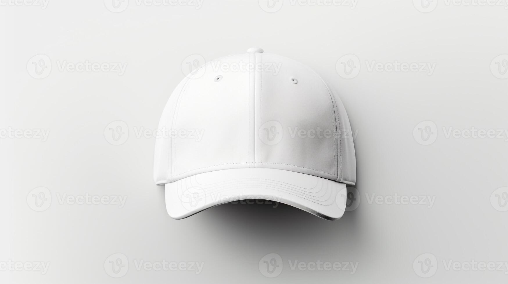 AI generated Photo of White Fitted Cap isolated on white background. AI Generated