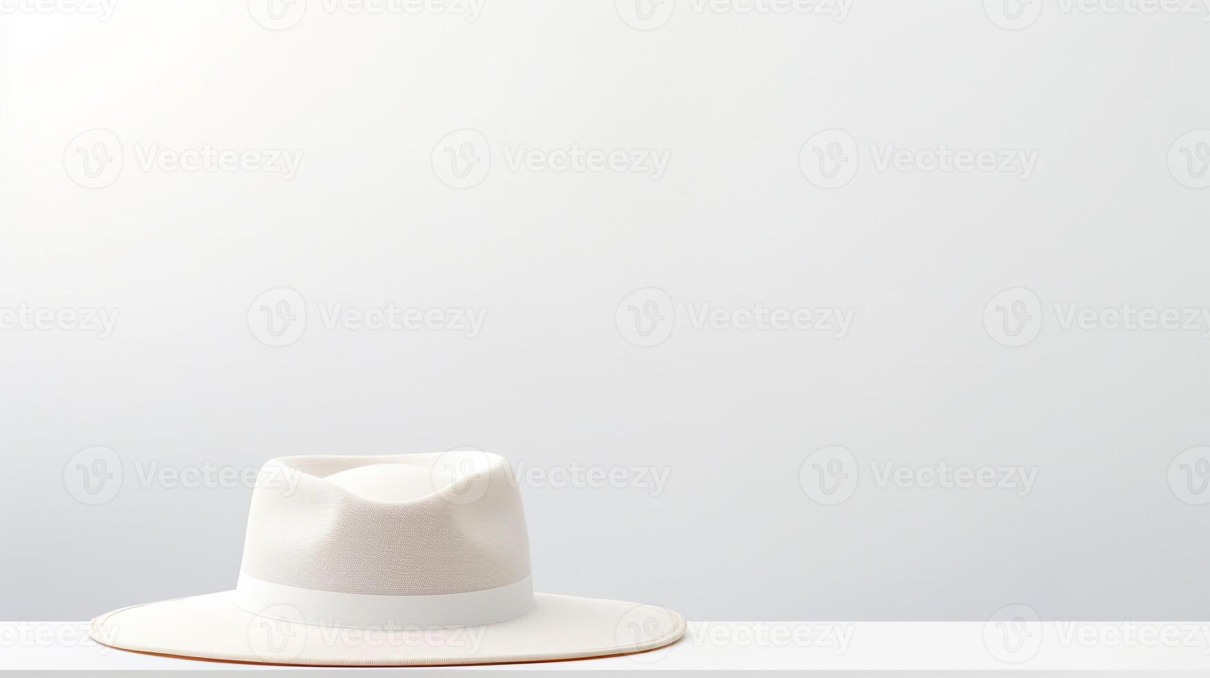 AI generated Photo of White Boater Hat isolated on white background. AI Generated