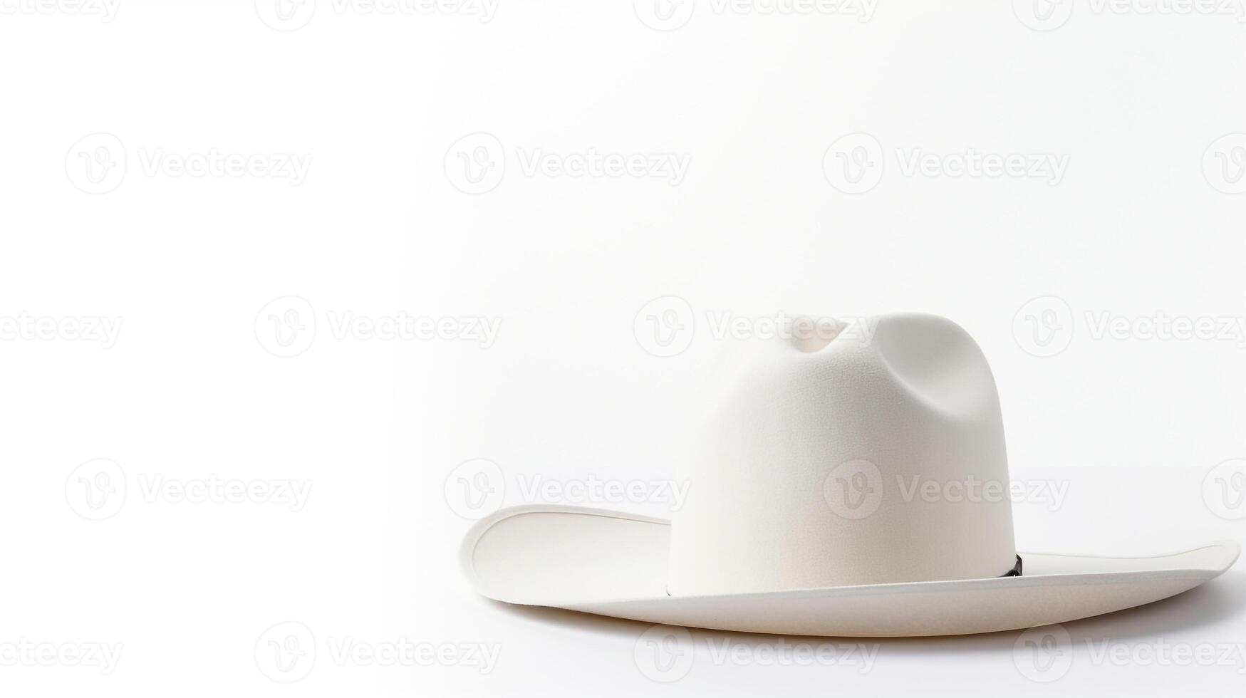 AI generated Photo of White Cowboy Hat isolated on white background. AI Generated