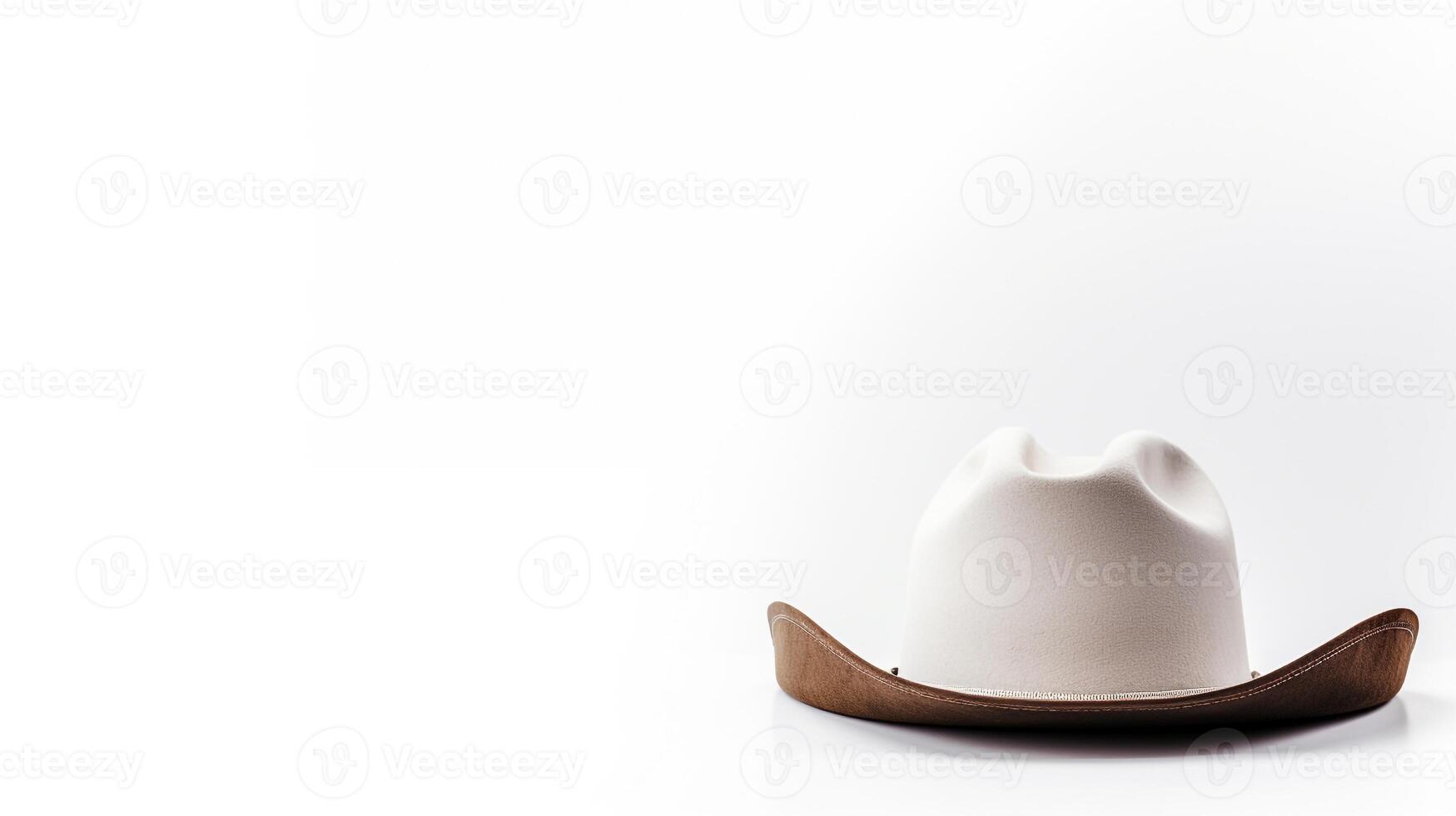 AI generated Photo of White Cowboy Hat isolated on white background. AI Generated