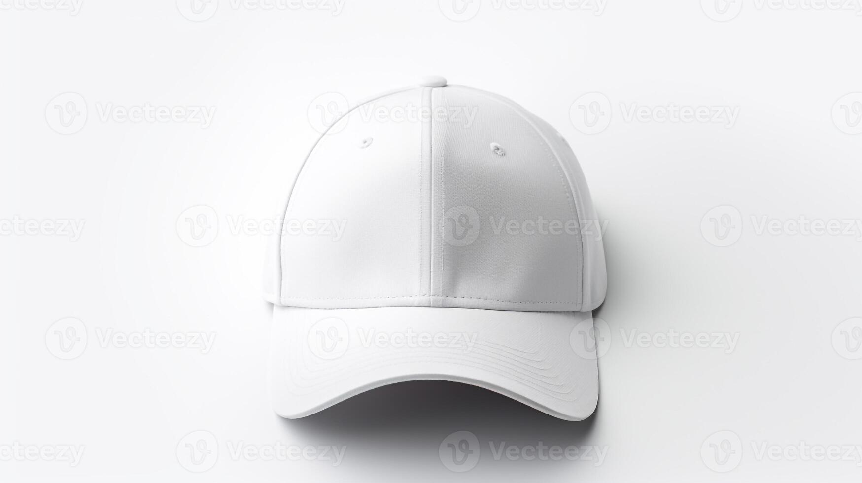 AI generated Photo of White Fitted Cap isolated on white background. AI Generated