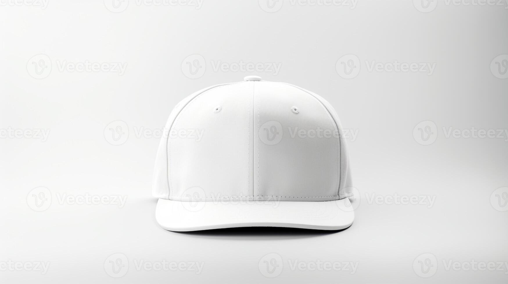 AI generated Photo of White Snapback isolated on white background. AI Generated