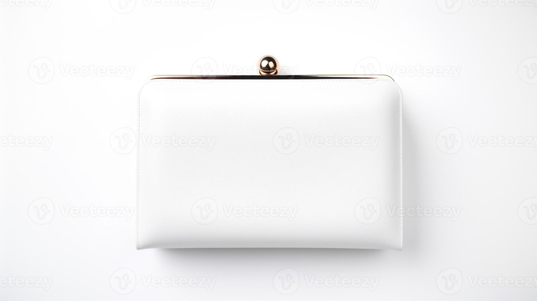 AI generated White Minaudiere Bag isolated on white background with copy space for advertisement. AI Generated photo