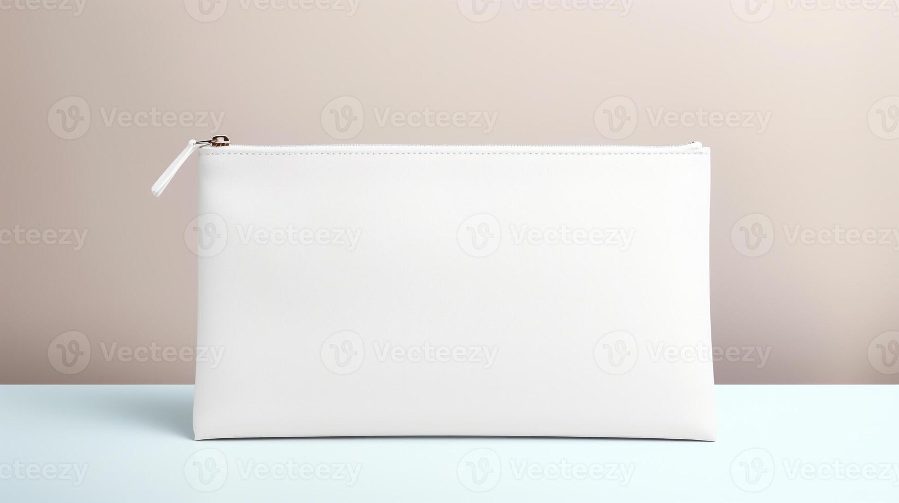 AI generated White Clutch Bag isolated on white background with copy space for advertisement. AI Generated photo