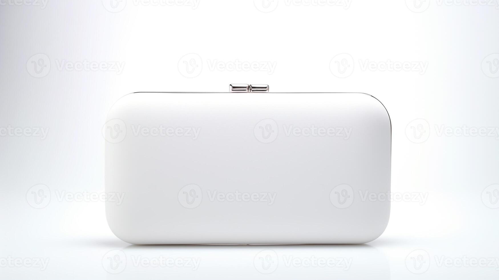 AI generated White Minaudiere Bag isolated on white background with copy space for advertisement. AI Generated photo