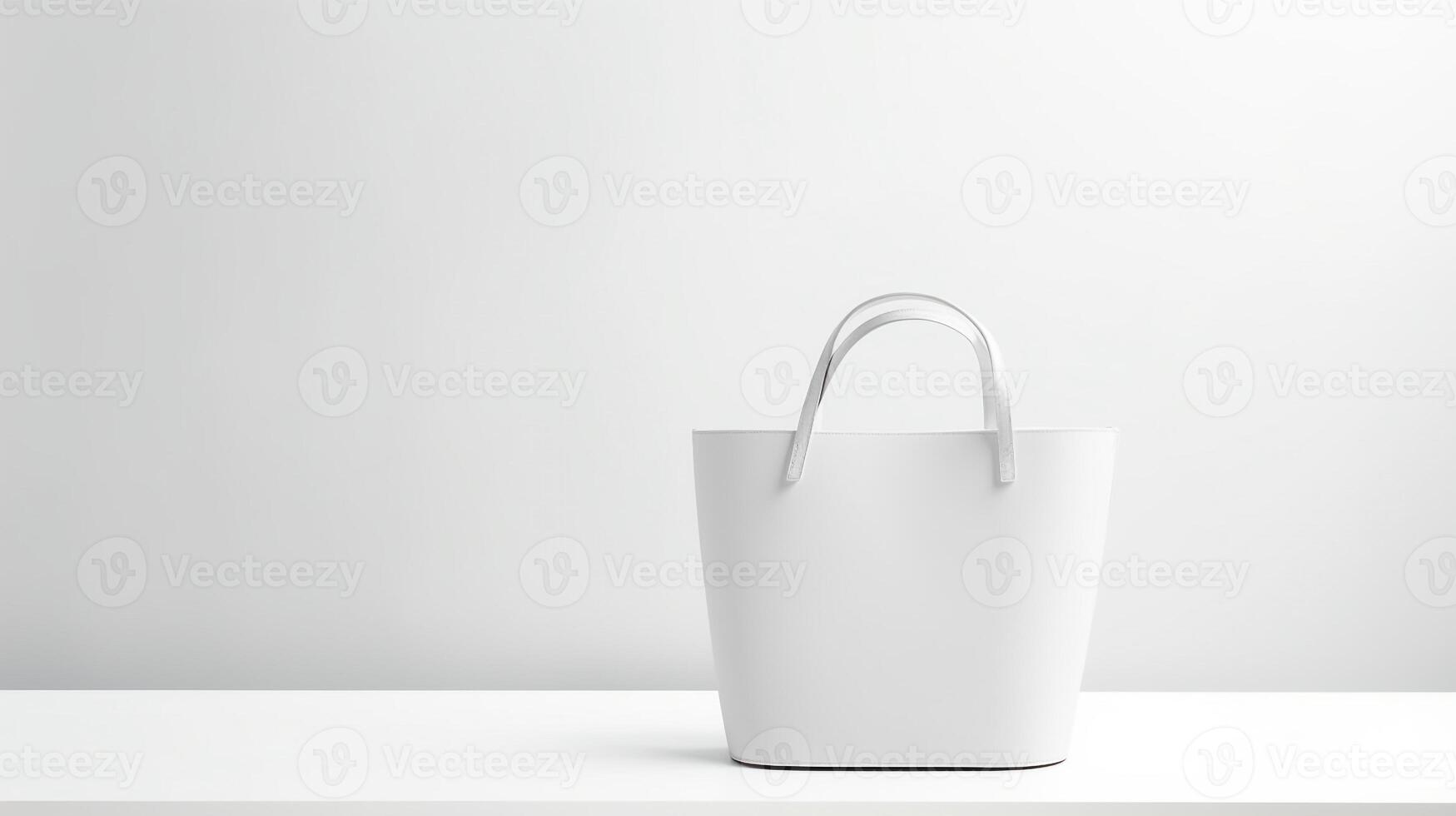 AI generated White Bucket Bag isolated on white background with copy space for advertisement. AI Generated photo