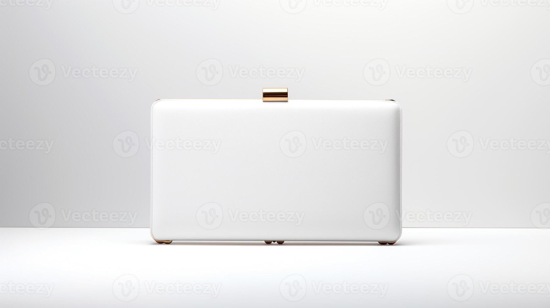 AI generated White Box Clutch Bag isolated on white background with copy space for advertisement. AI Generated photo