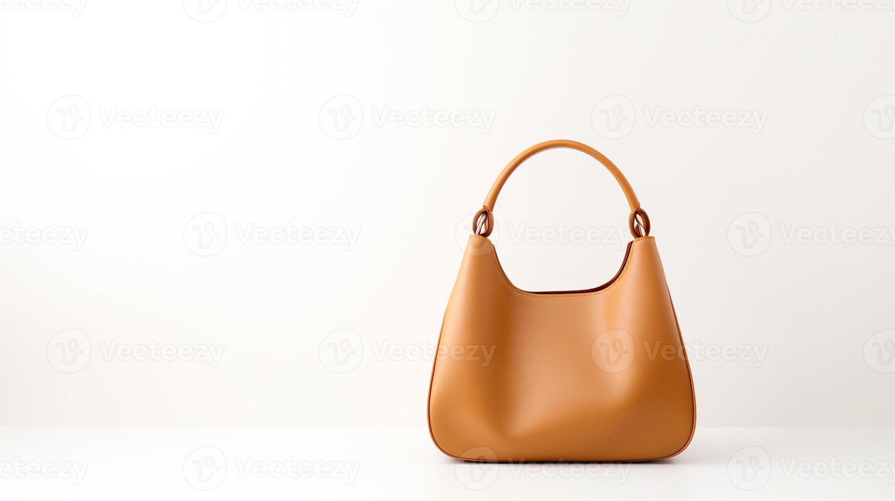 AI generated Tan Hobo Bag isolated on white background with copy space for advertisement. AI Generated photo