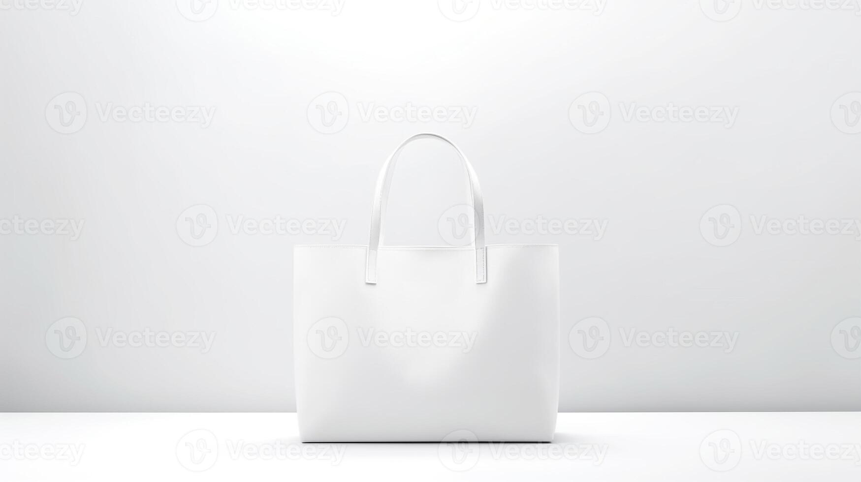 ai generado blanco totalizador bolso aislado en blanco antecedentes con Copiar espacio para anuncio publicitario. ai generado foto