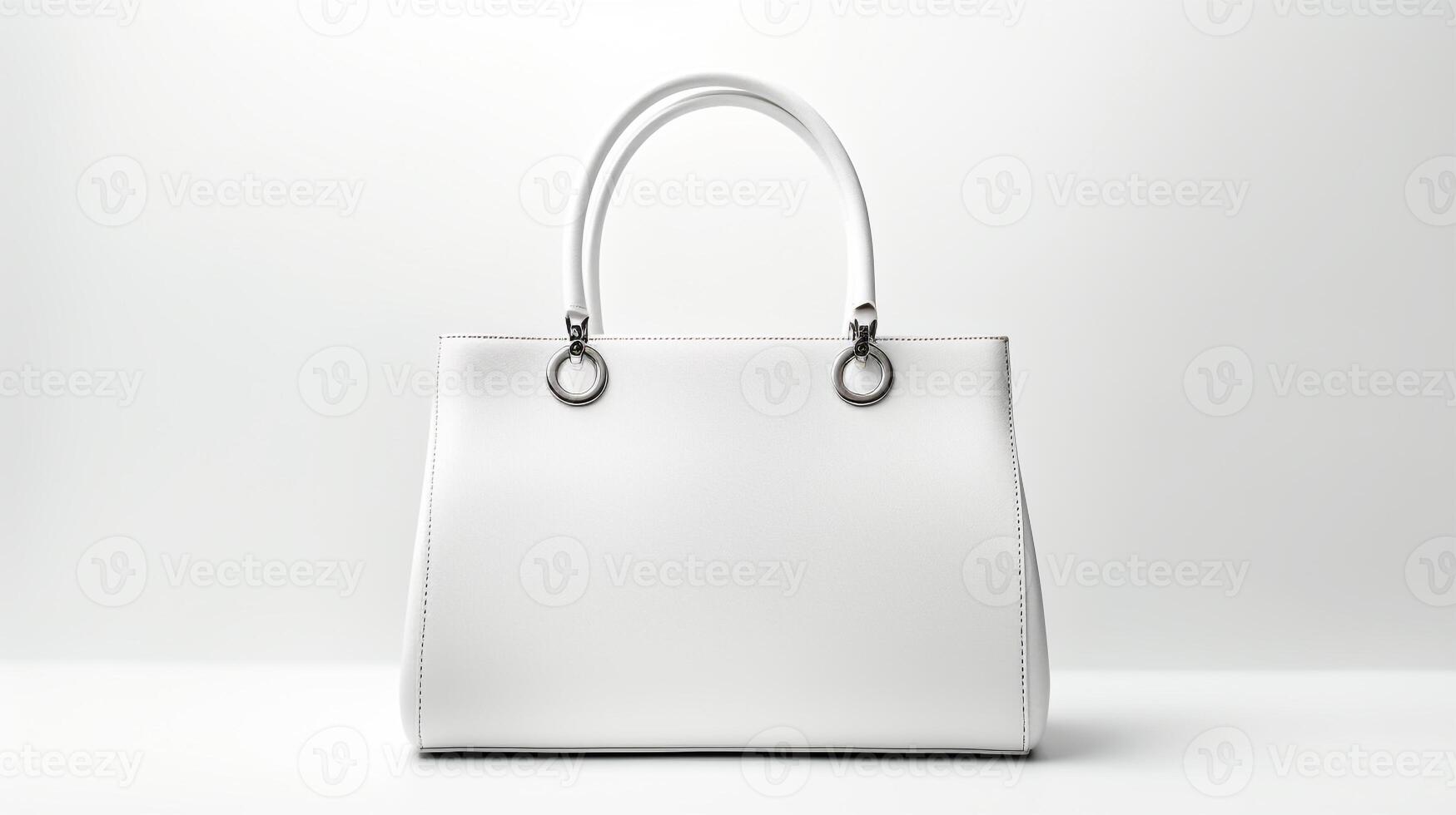 AI generated White Leather Bag isolated on white background with copy space for advertisement. AI Generated photo
