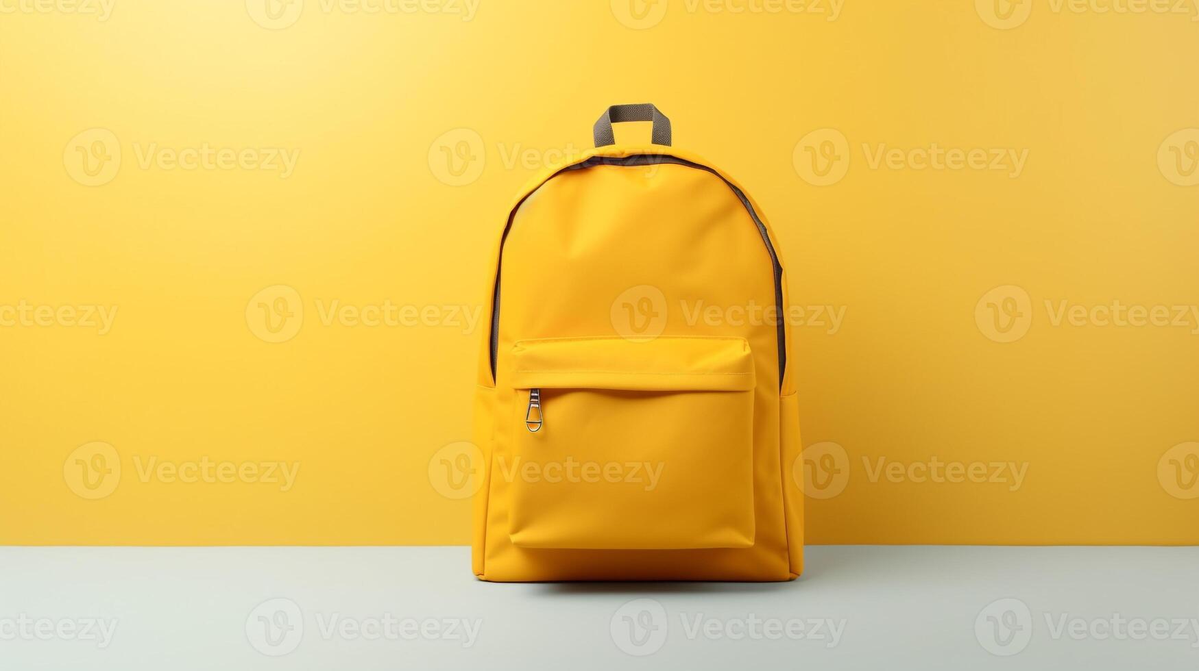 ai generado amarillo mochila bolso aislado en blanco antecedentes con Copiar espacio para anuncio publicitario. ai generado foto