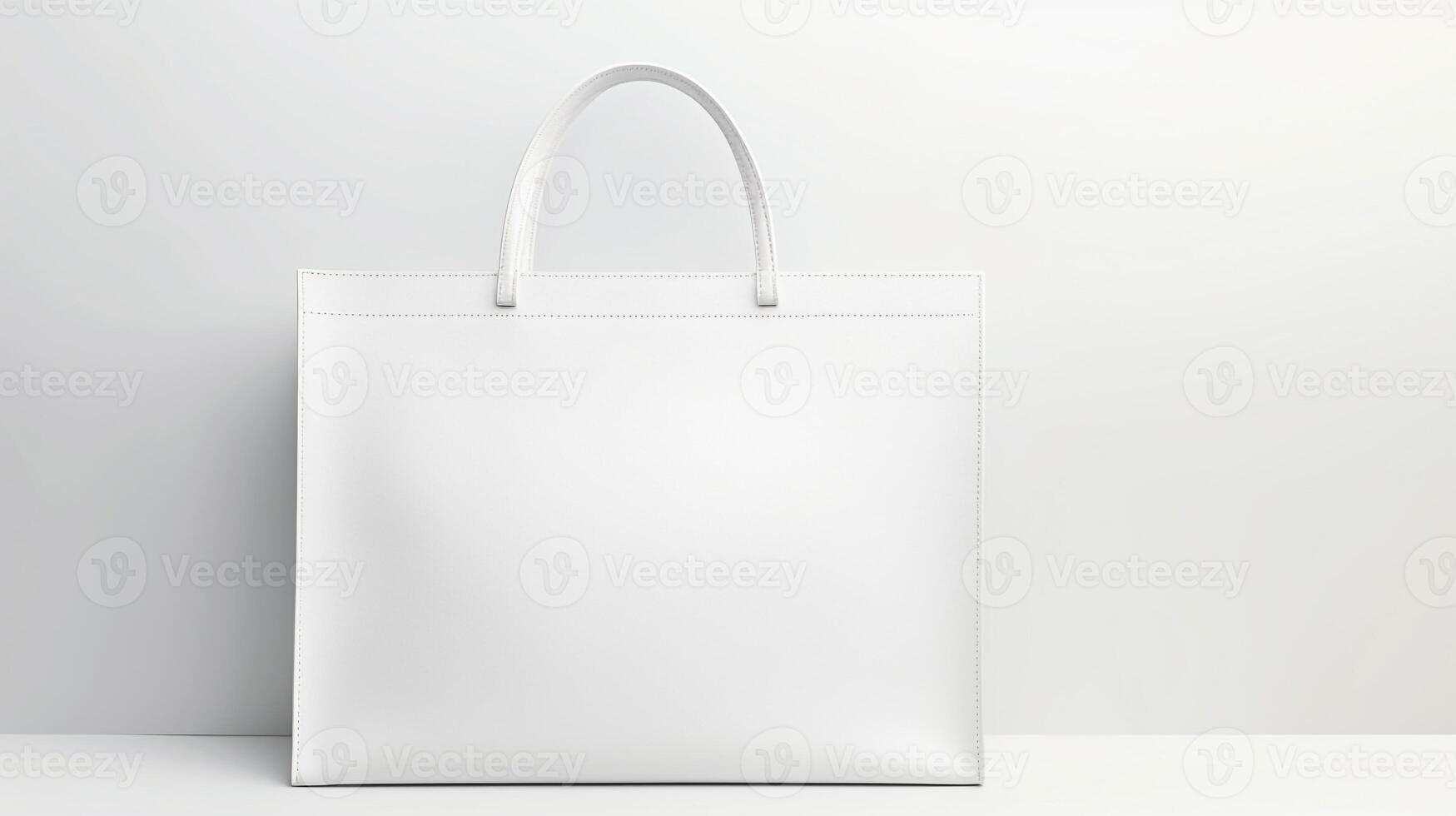 AI generated White Leather Bag isolated on white background with copy space for advertisement. AI Generated photo