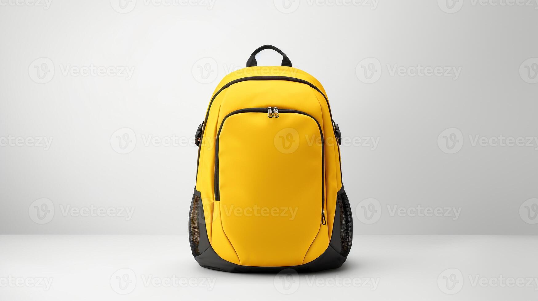 AI generated Yellow Cycling Backpack Bag isolated on white background with copy space for advertisement. AI Generated photo