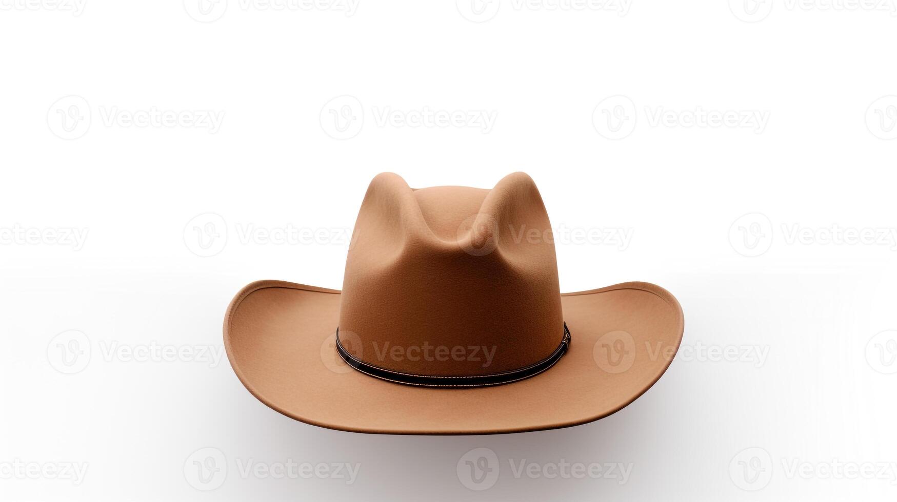 AI generated Photo of Tan Cowboy Hat isolated on white background. AI Generated