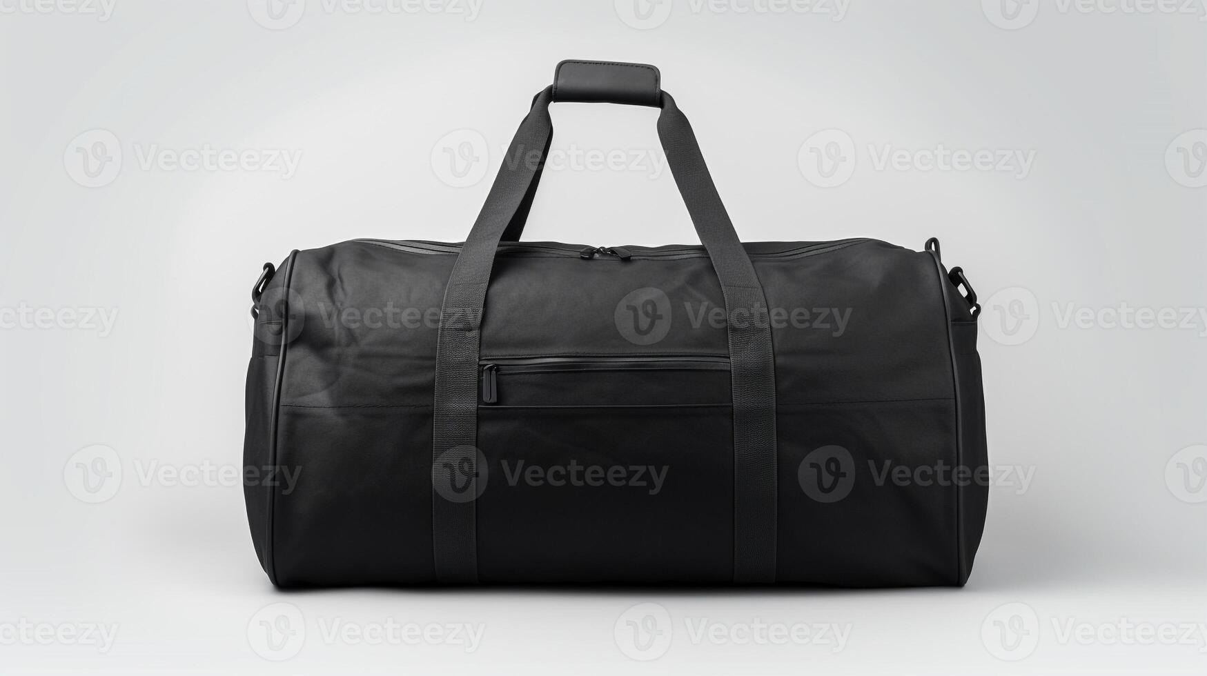 AI generated Black Duffel Bag isolated on white background with copy space for advertisement. AI Generated photo