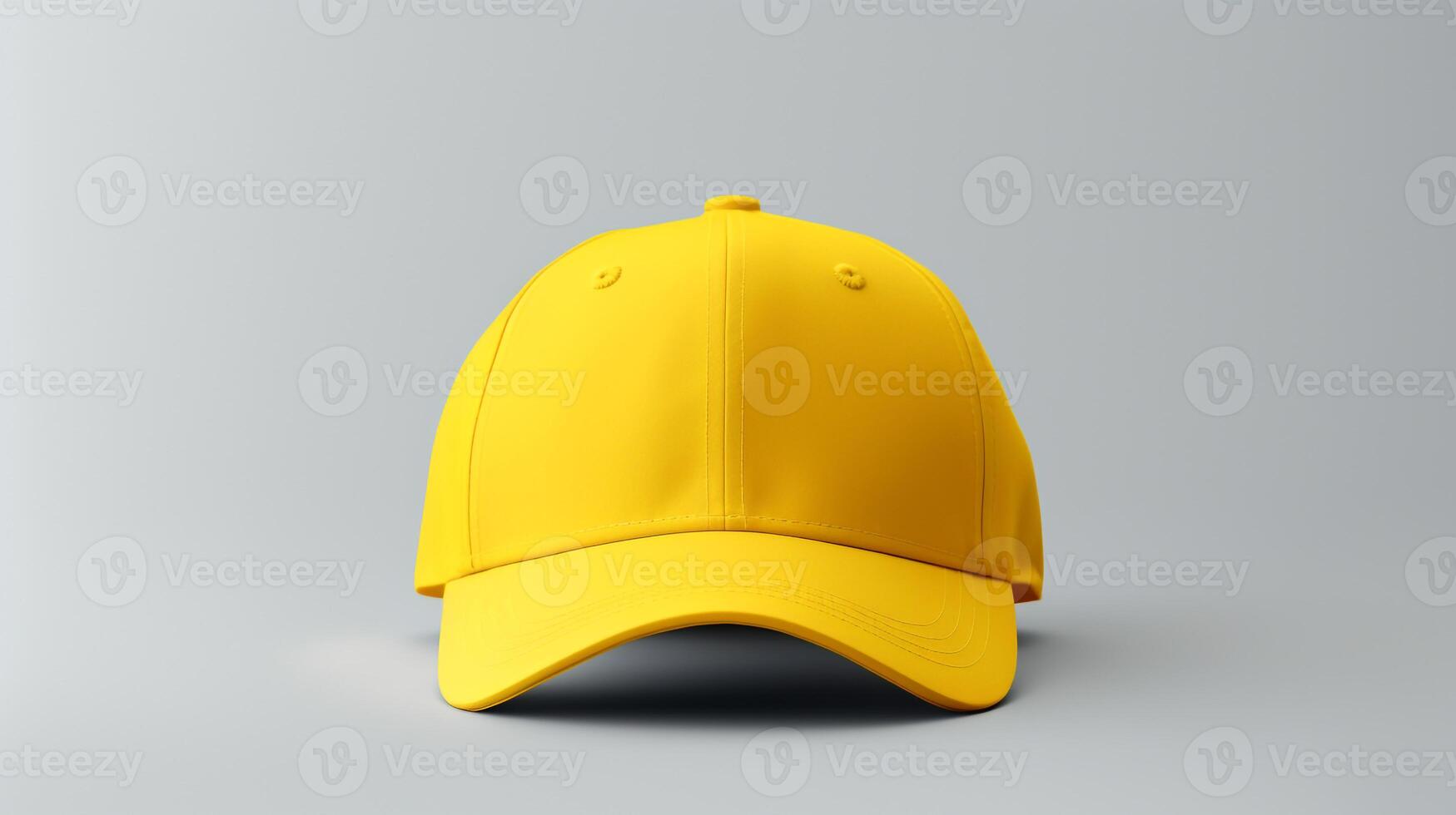 AI generated Photo of Yellow Baseball Cap isolated on white background. AI Generated