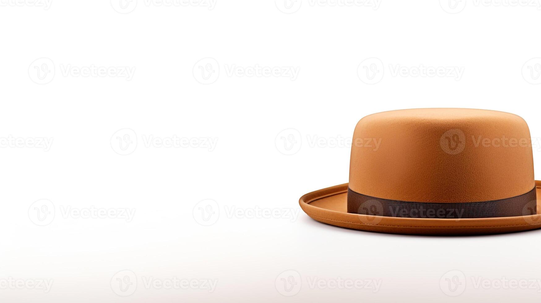 AI generated Photo of Tan Bowler Hat isolated on white background. AI Generated