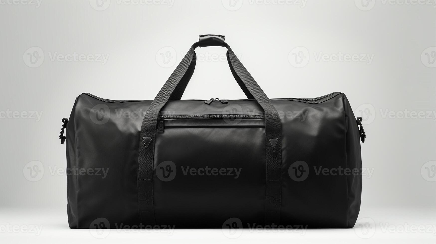 AI generated Black Duffel Bag isolated on white background with copy space for advertisement. AI Generated photo