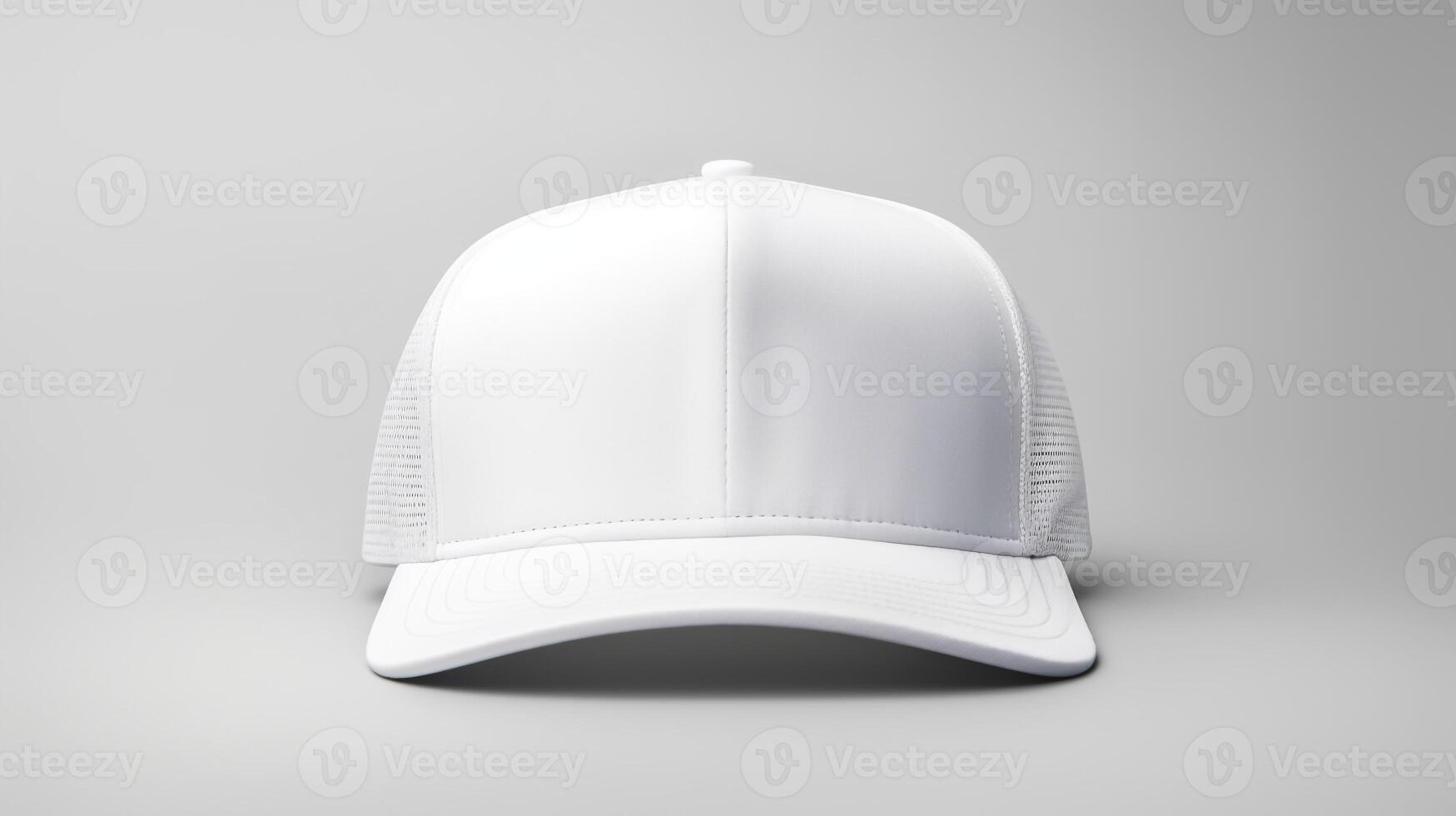 AI generated Photo of White Trucker Cap isolated on white background. AI Generated