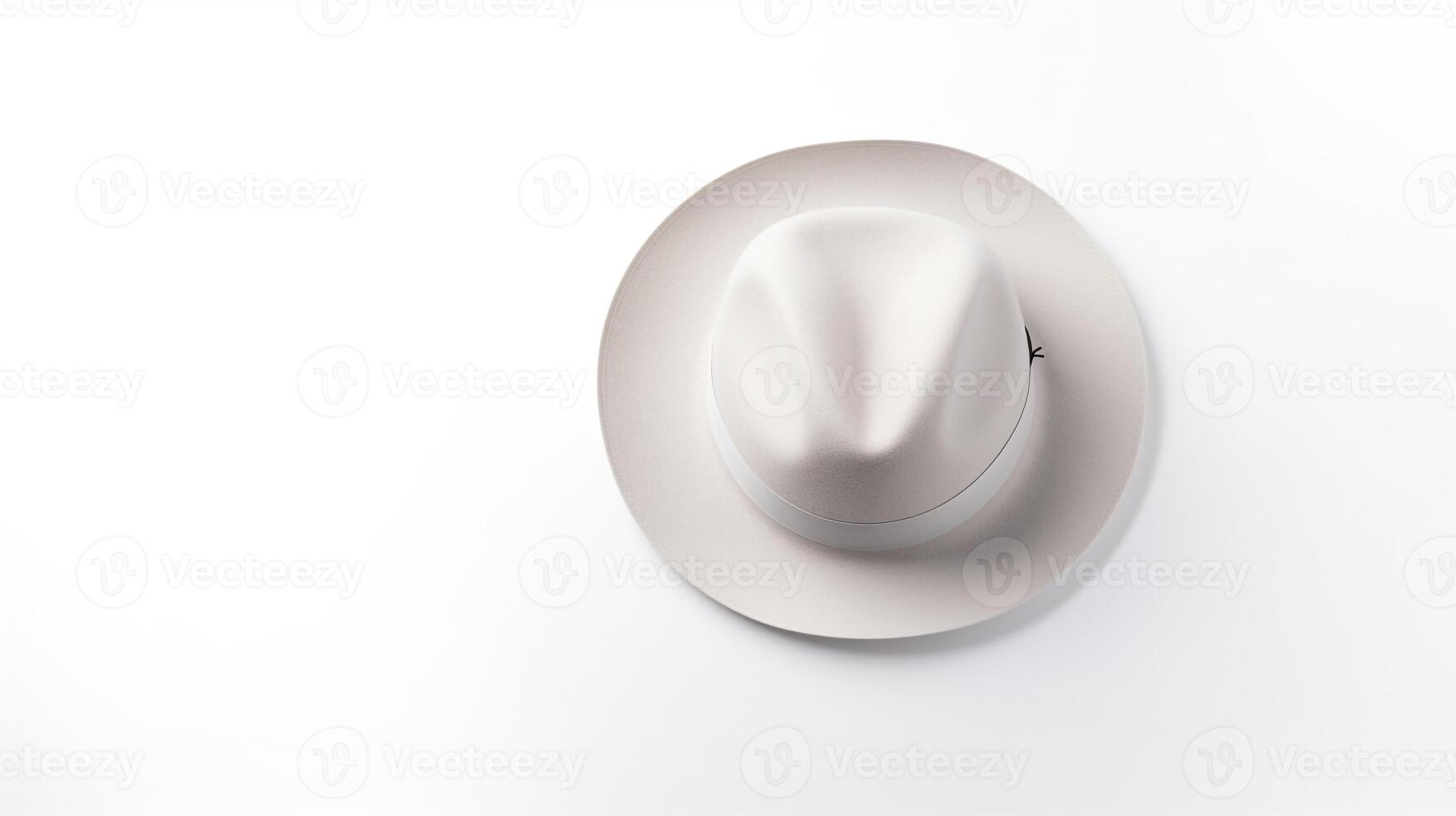 AI generated Photo of White Trilby Hat isolated on white background. AI Generated