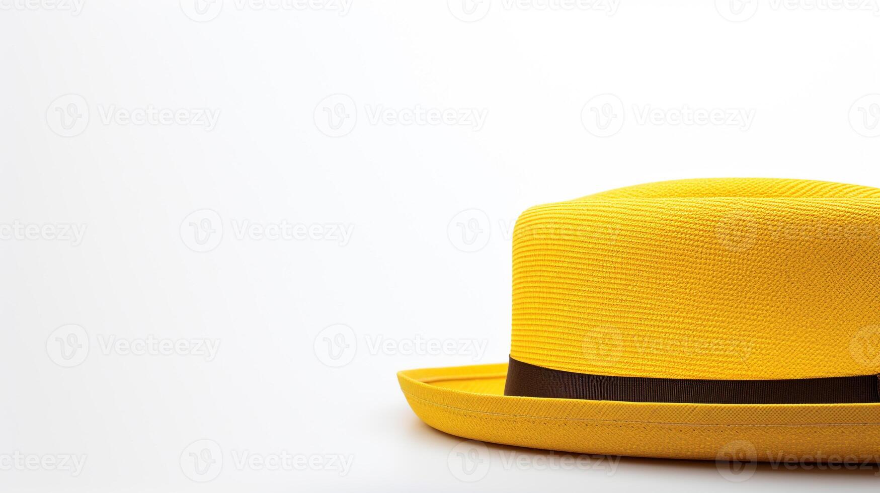 AI generated Photo of Yellow Boater Hat isolated on white background. AI Generated