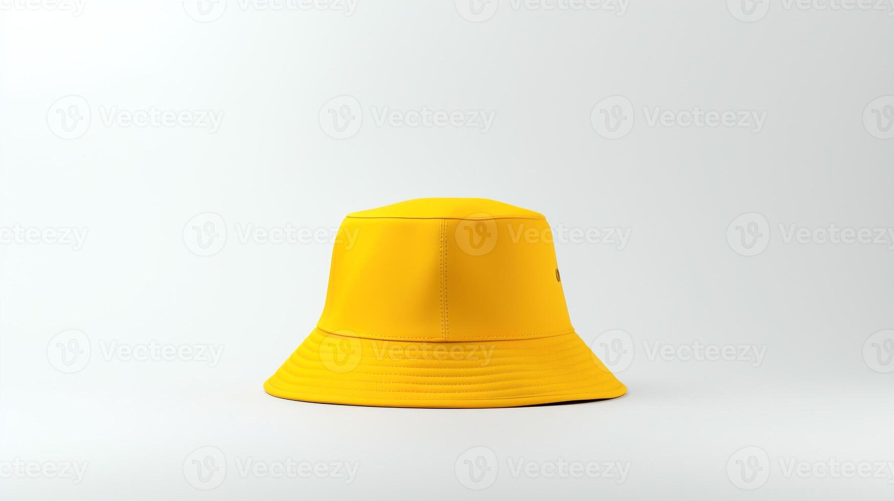 AI generated Photo of Yellow Bucket Hat isolated on white background. AI Generated