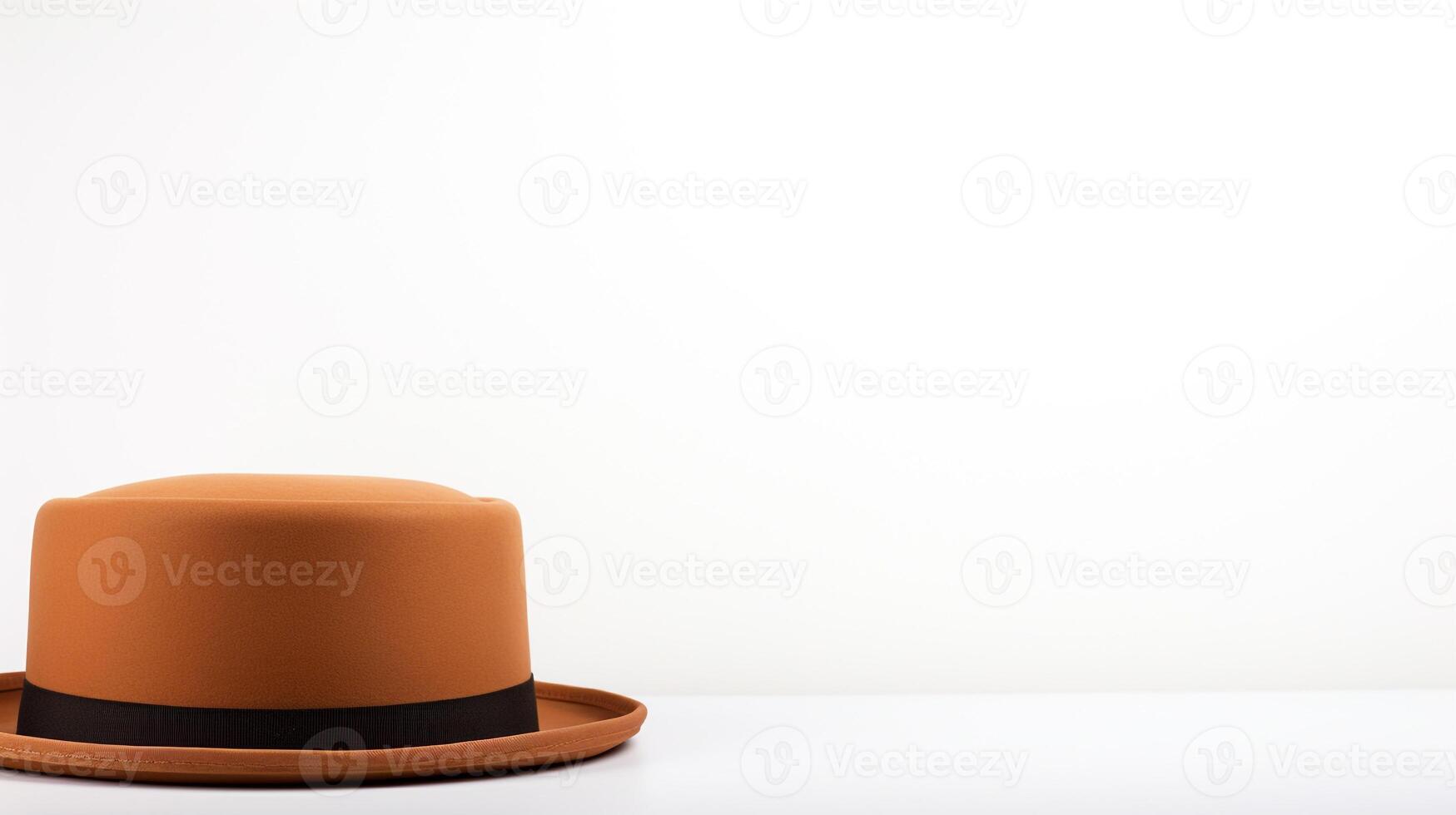 AI generated Photo of Tan Bowler Hat isolated on white background. AI Generated