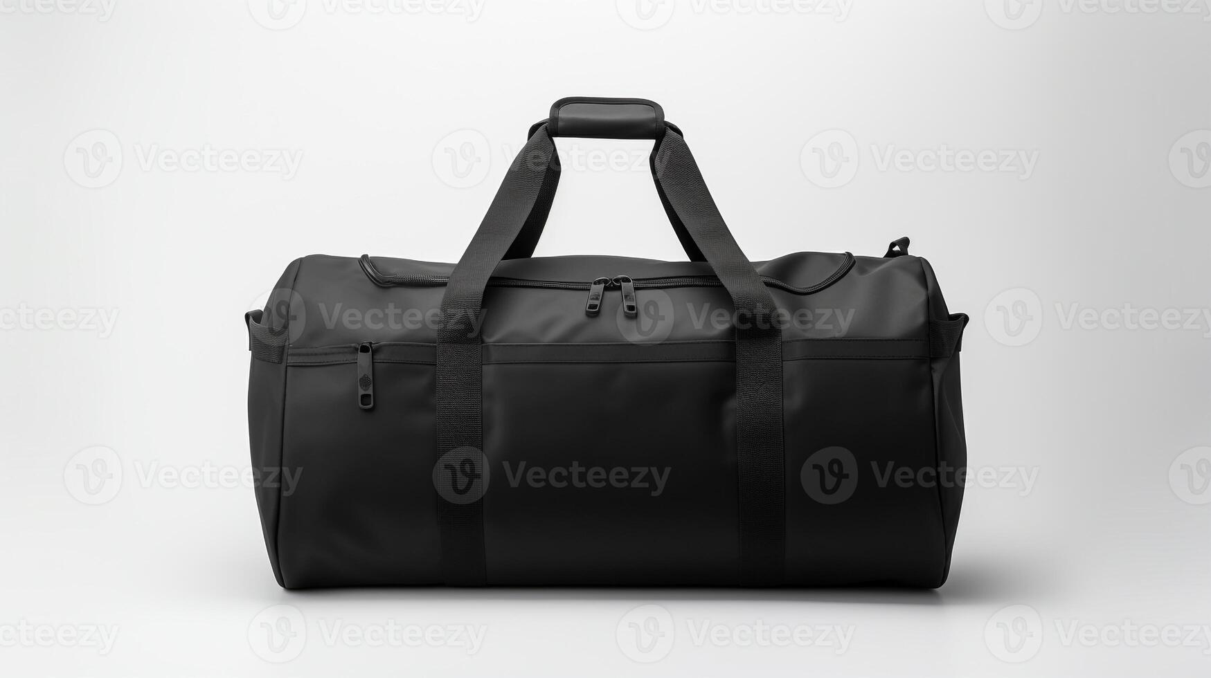 AI generated Black Duffel Bag isolated on white background with copy space for advertisement. AI Generated photo