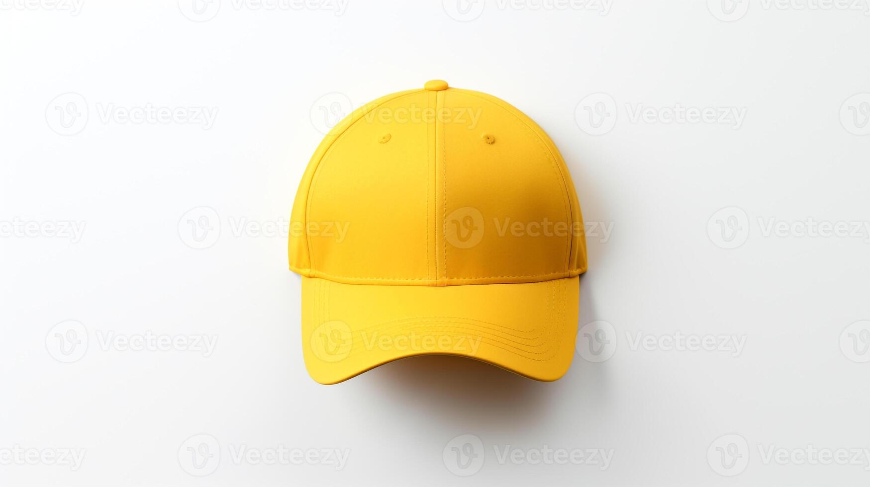 AI generated Photo of Yellow Baseball Cap isolated on white background. AI Generated