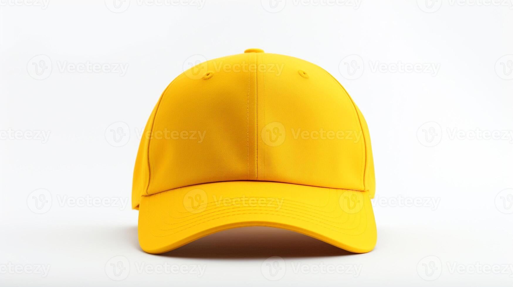 AI generated Photo of Yellow Fitted Cap isolated on white background. AI Generated