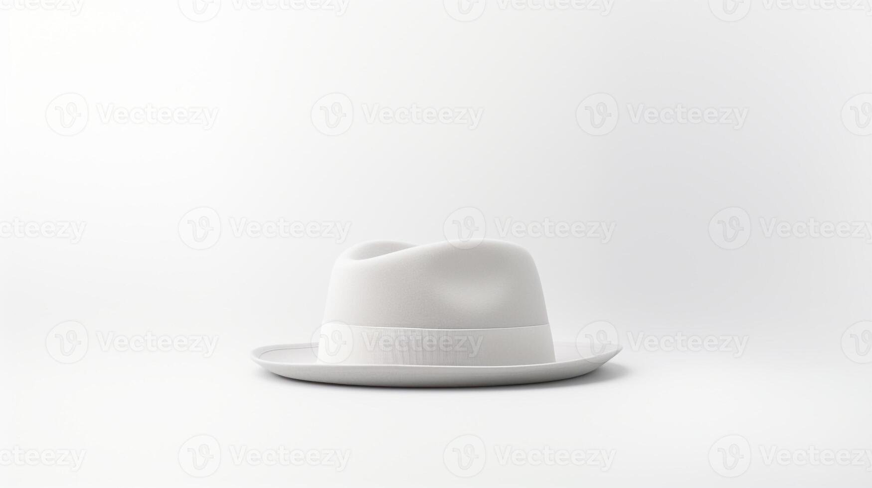 AI generated Photo of White Trilby Hat isolated on white background. AI Generated