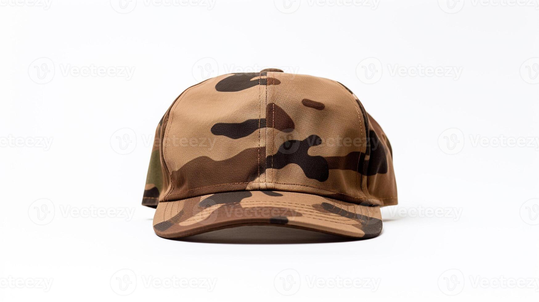AI generated Photo of Woodland Camo Military Cap isolated on white background. AI Generated