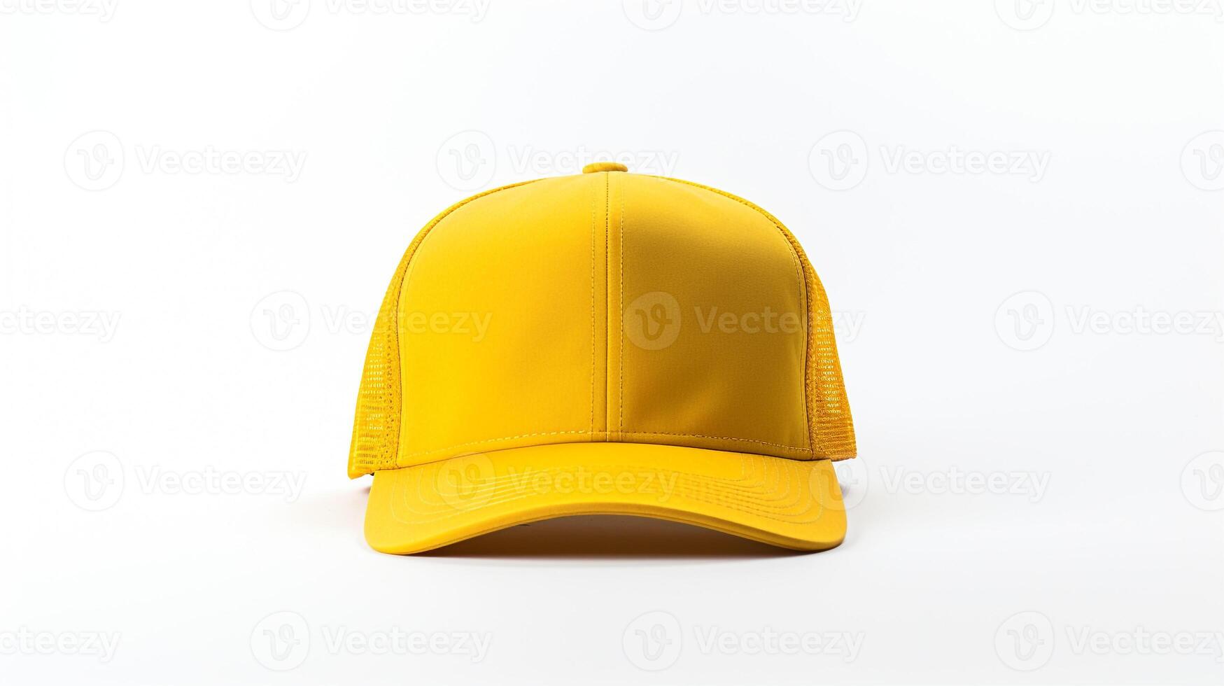 AI generated Photo of Yellow Trucker Cap isolated on white background. AI Generated